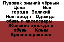 Пуховик зимний чёрный › Цена ­ 2 500 - Все города, Великий Новгород г. Одежда, обувь и аксессуары » Женская одежда и обувь   . Крым,Красноперекопск